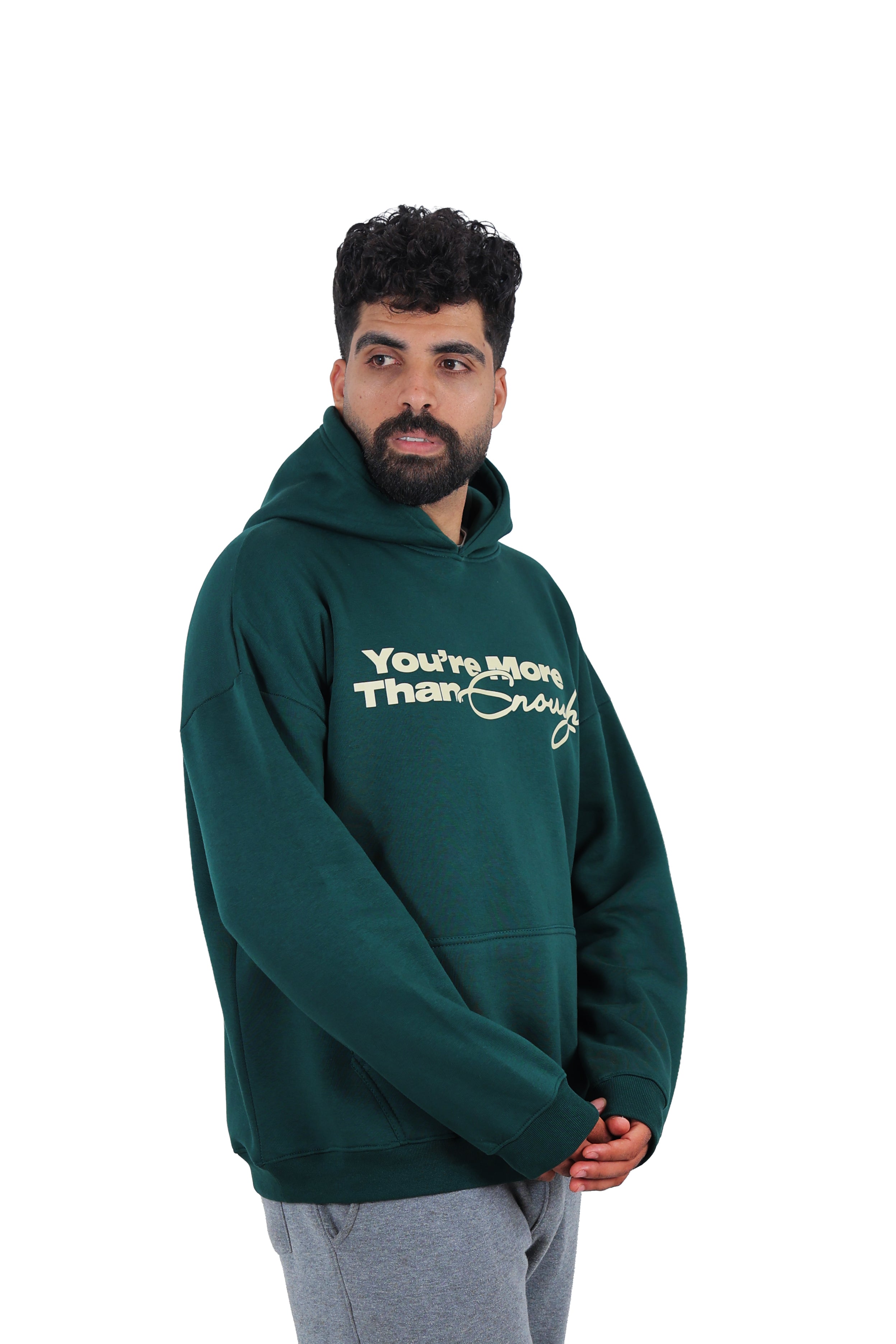 You’re More Than Enough – Oversized Hoodie " Dark Green "