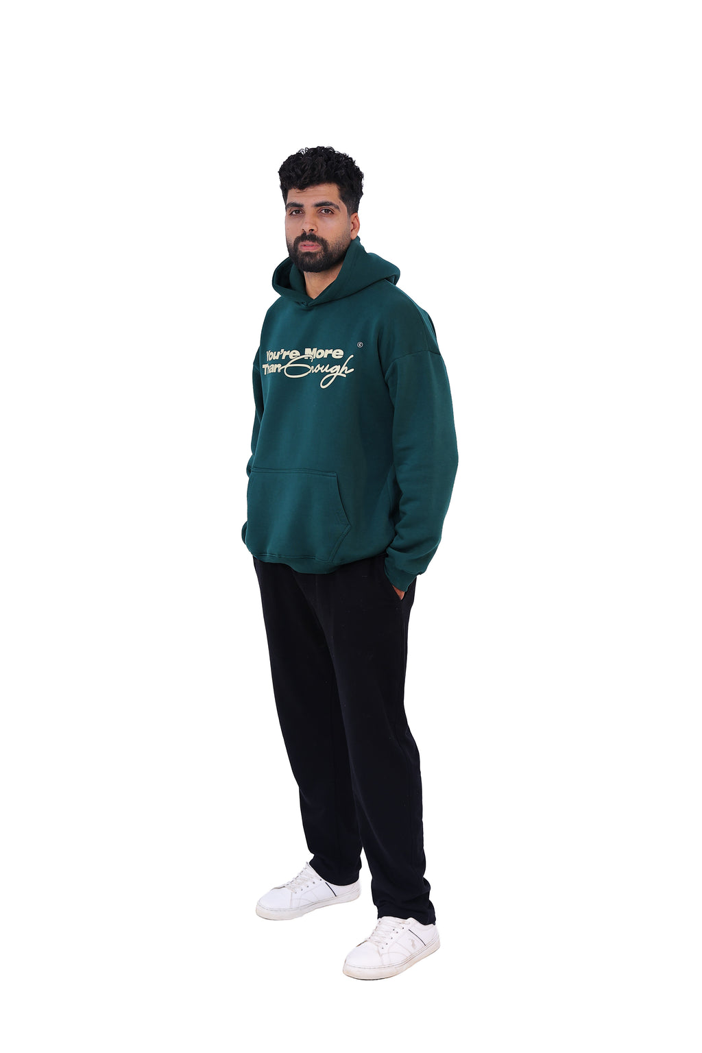 You’re More Than Enough – Oversized Hoodie " Dark Green "