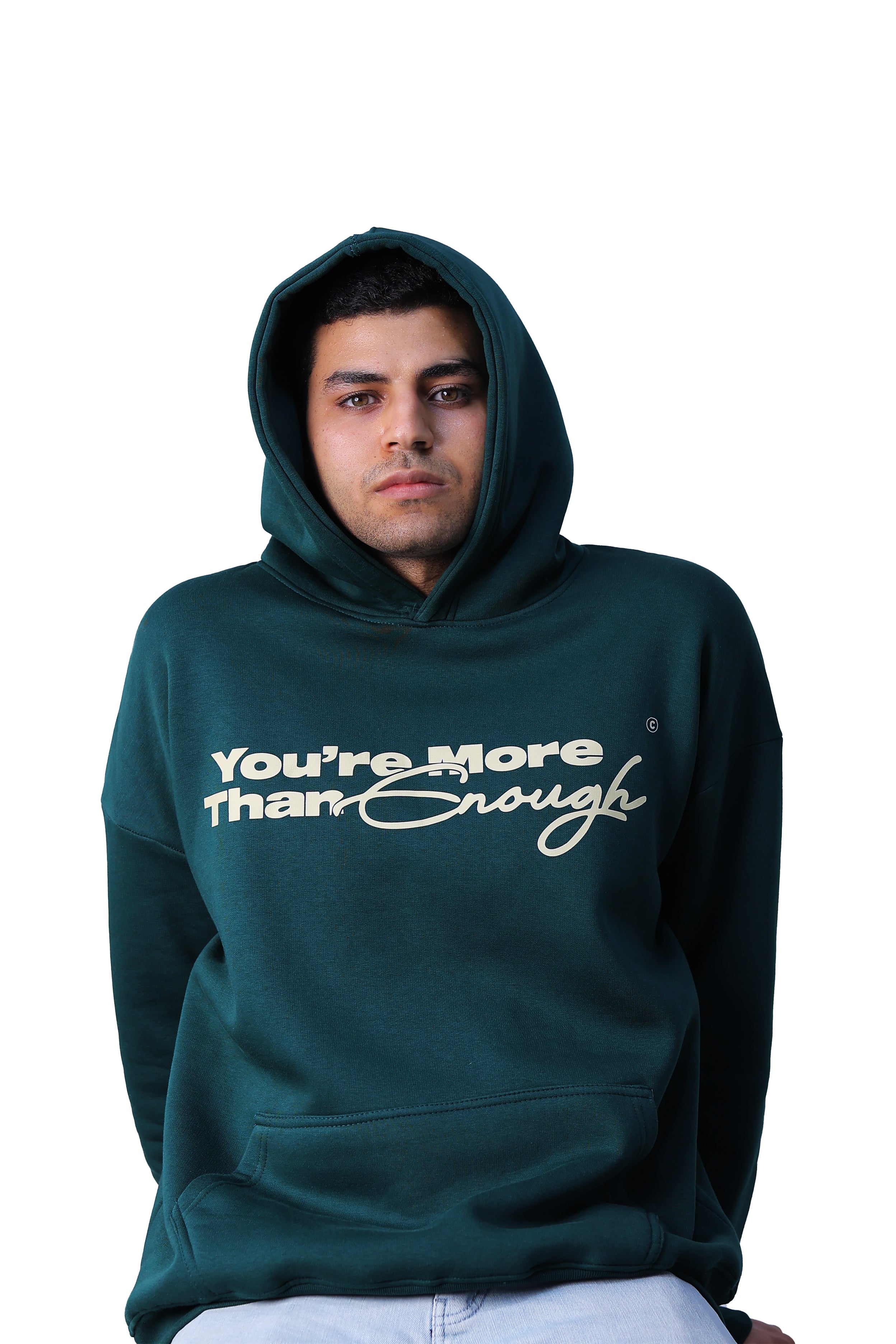 You’re More Than Enough – Oversized Hoodie " Dark Green "